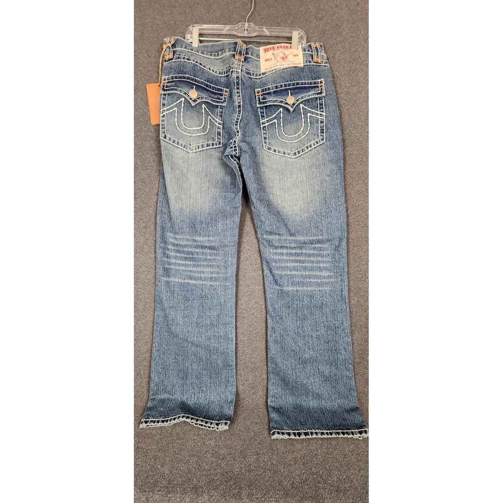 True Religion Bobby Super T Jeans Mens 38x34 Straight‎ Leg Light Wash USA